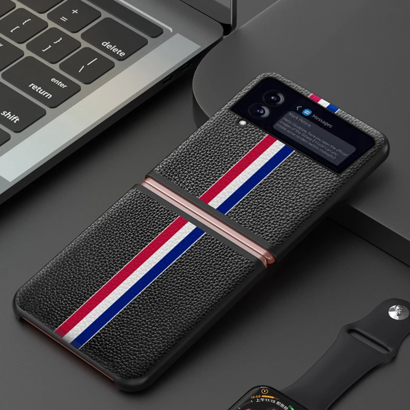 

Чехол-книжка для Samsung Galaxy Z 3, высококачественный деловой кожаный чехол со складным экраном для Samsung ZFlip3, чехлы для Galaxy