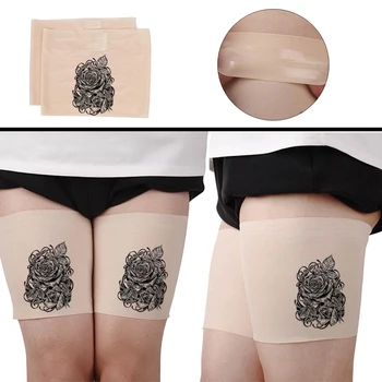 

Summer 2pcs Pattern Print Silicone Non-slip Leg Warmers Anti Frottement Sexy Anti Chafing Thigh Bands Socks Breathable Thin