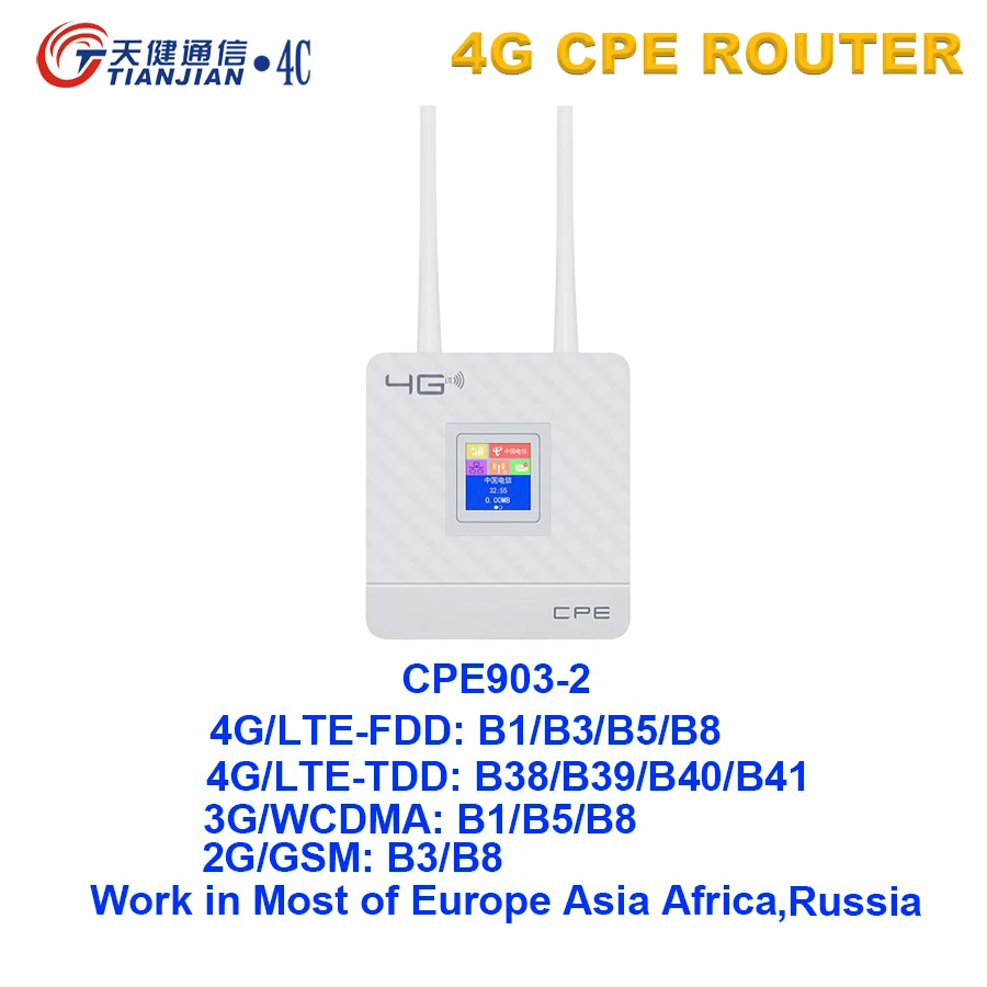 CPE903 LTE 3G 4G Router CAT4 mobile WiFi hotspot Router 4g sim card external antenna for IP Camera/Outside WiFi Coverage 