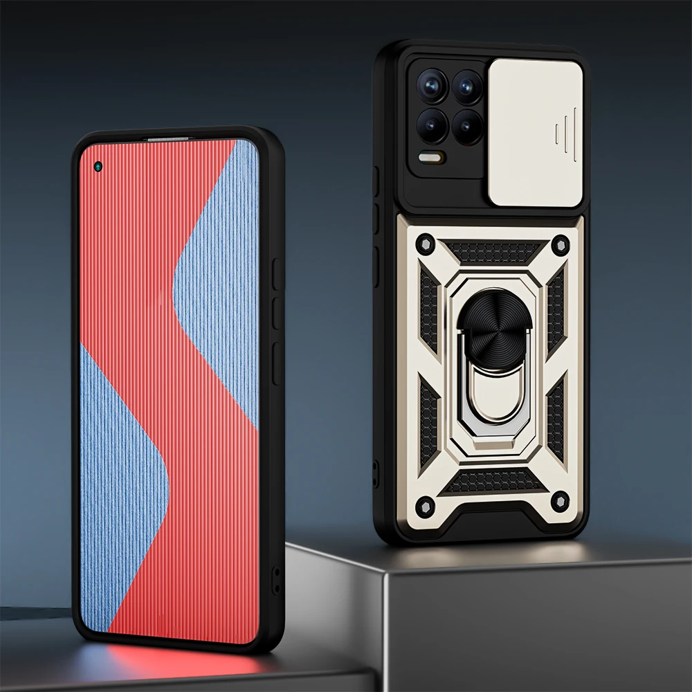 iphone pouch with strap KEYSION Shockproof Case for Realme 8 Pro 5G 8i C25S C21Y Push Pull Camera Protection Phone Cover for OPPO A95 A94 A74 12 A15 A16 waterproof pouch for swimming