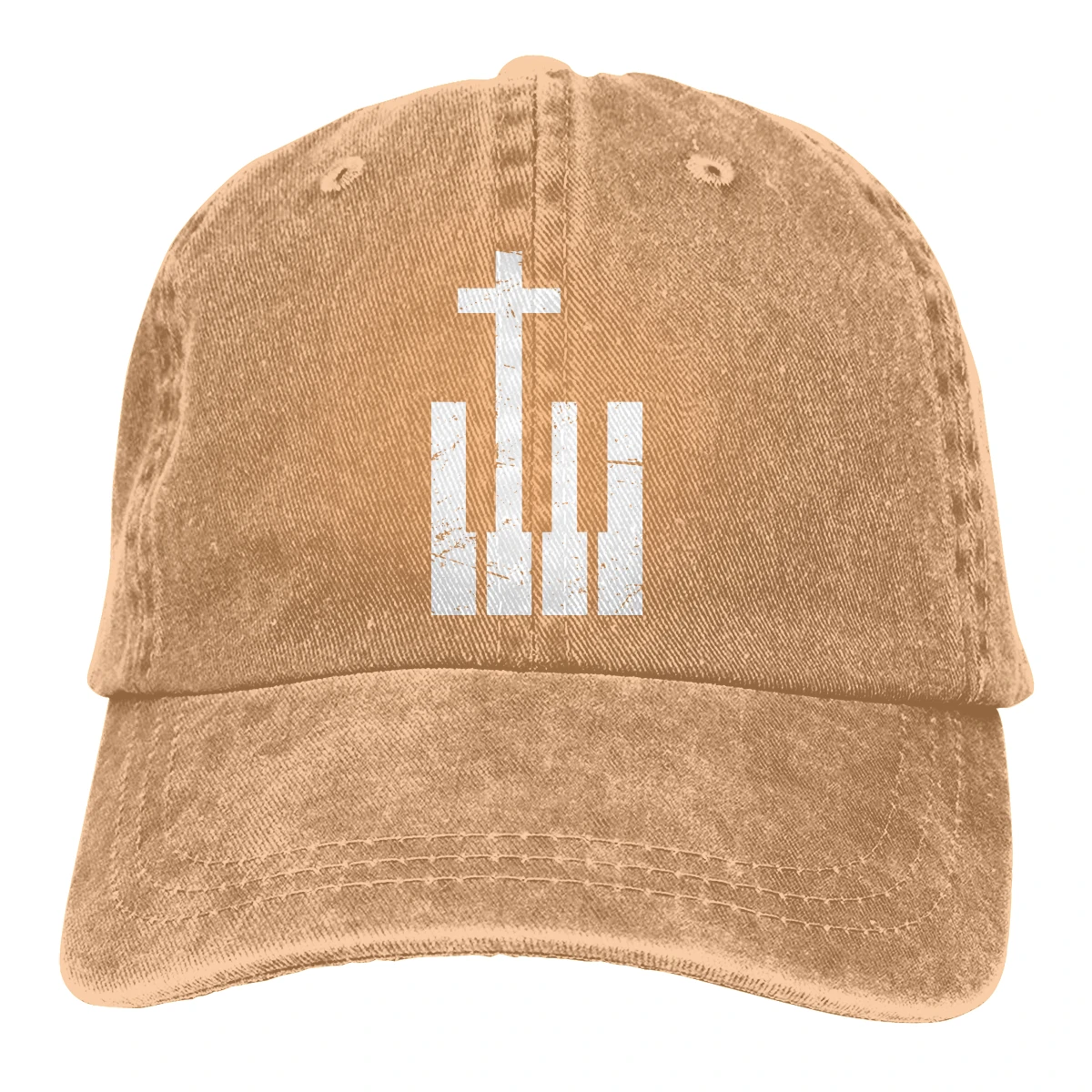 Христианский крест и пианино ключи Casquette черный унисекс Мужские и женские деним Strapback бейсболка Регулируемая Гольф папа шляпа - Цвет: Хаки