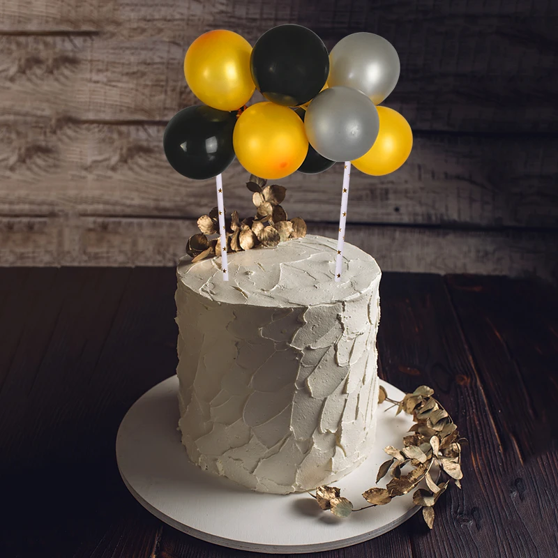 5 дюймов Мини Красочный латексный шар торт Топпер с веревкой соломинки Baby Shower День рождения Свадьба шар кекс Топпер Декор
