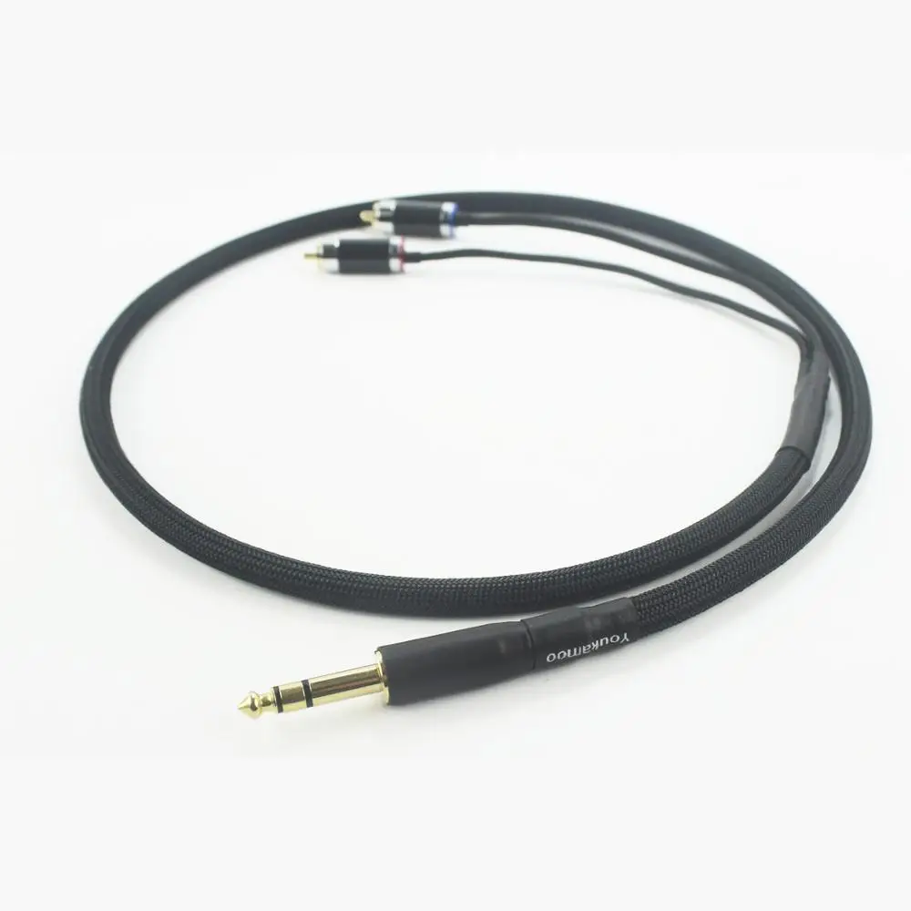 1 4 6 35mm to RCA Silver Plated Audio Headphone Adapter Cable 3 FT 1M