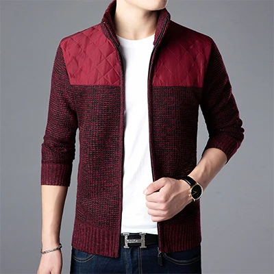 UNIVOS KUNI, мужской модный свитер, пальто blusa de frio masculino, зимний, осенний, теплый, уличная куртка, приталенный, большой размер 3XL, J628 - Цвет: Red