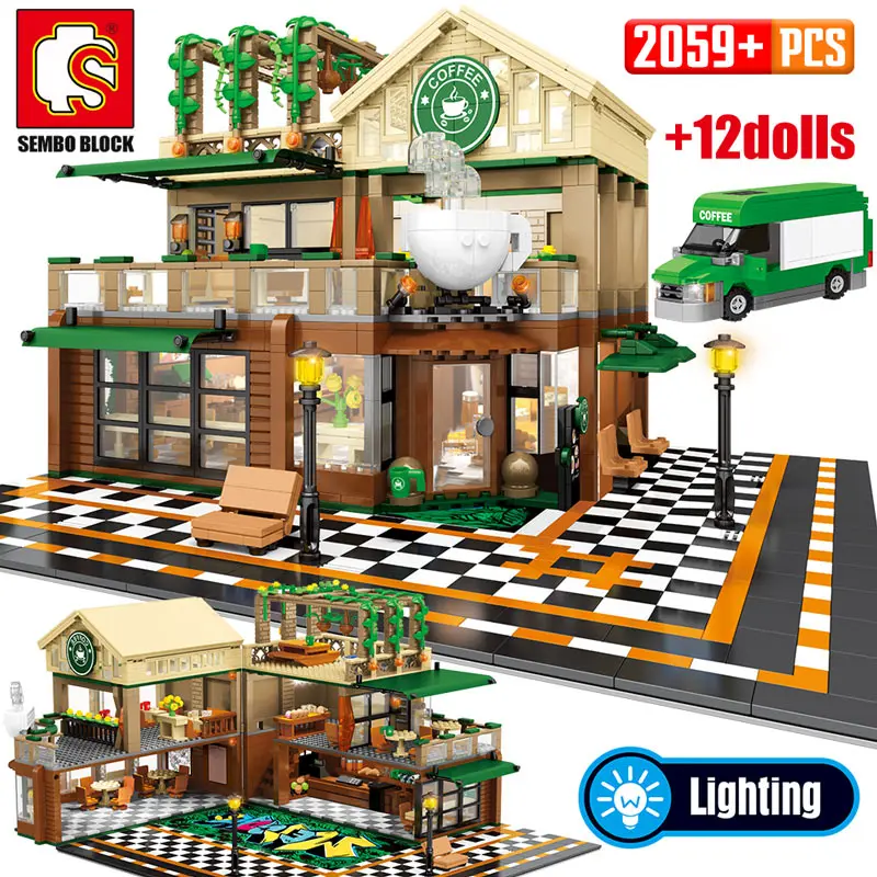 SEMBO Cafe Coffee Shop Model Building Blocks