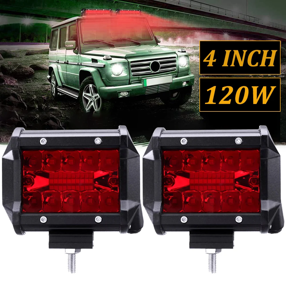 

OLOEY 60W 2*4INCH 20LED Waterproof IP67 Work Light LED Light Bars Spot Flood Beam for Work Driving Offroad Boat Car Tractor
