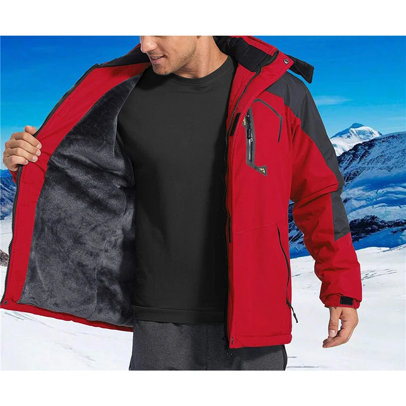 Мужская ветрозащитная горная куртка зимняя теплая спортивная дождевая Лыжная с