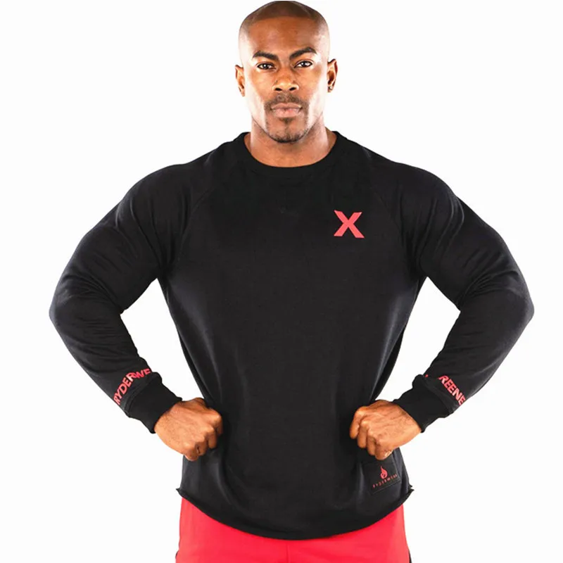 

New Fitness T Shirt Men Long Sleeve Sports Top Running tshirt Workout Soccer Sweatshirt O-Neck Sport casual tees Autumn clothing
