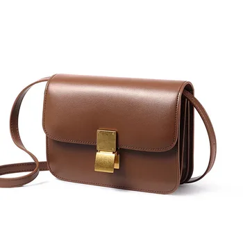

Vintage Tofu Bag Small Square Bag Womens Genuine Leather Women Messenger Bags Trendy Cover Shoulder Bags Ladies