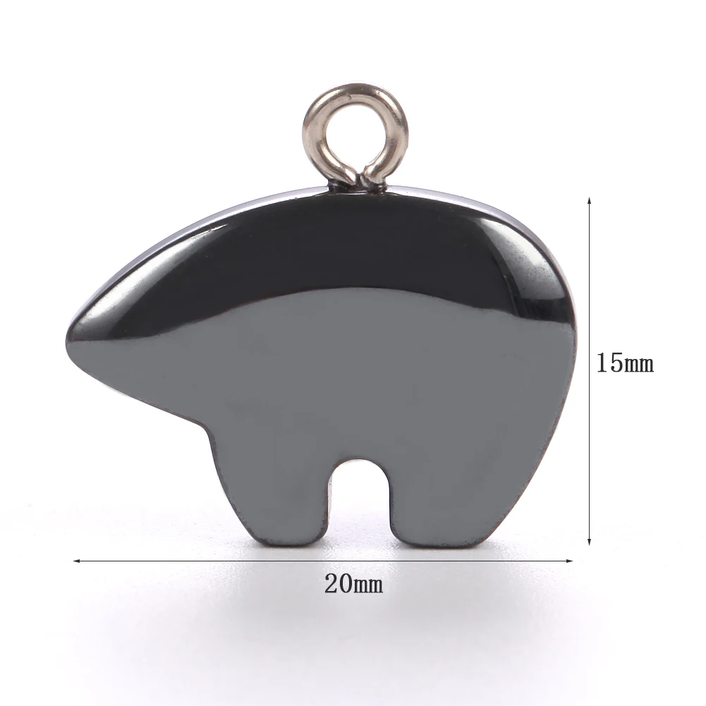 Elegant Black Hematite Stone Animal Charms Pendant