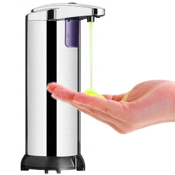 

250ML Soap Dispenser Stainless Steel IR Sensor Touchless Waterproof Automatic Liquid Soap Dispenser for Kitchen Bathroom Home