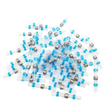 

100pcs 16-14AWG Waterproof Solder & Seal Heat Shrink Butt Terminal Connectors with Soldering Sleeve Crimples Solder Sleeves