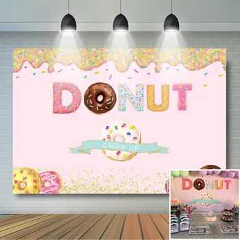 

Donut Grow Up Backdrop Donut Theme Birthday Party Background Sweet Girls Dount Baby Shower Birthday Party Decoration Supplies