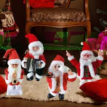 Poupée électrique du père noël pour personnes âgées, musique, décorations de noël pour la maison, fonctionne à piles