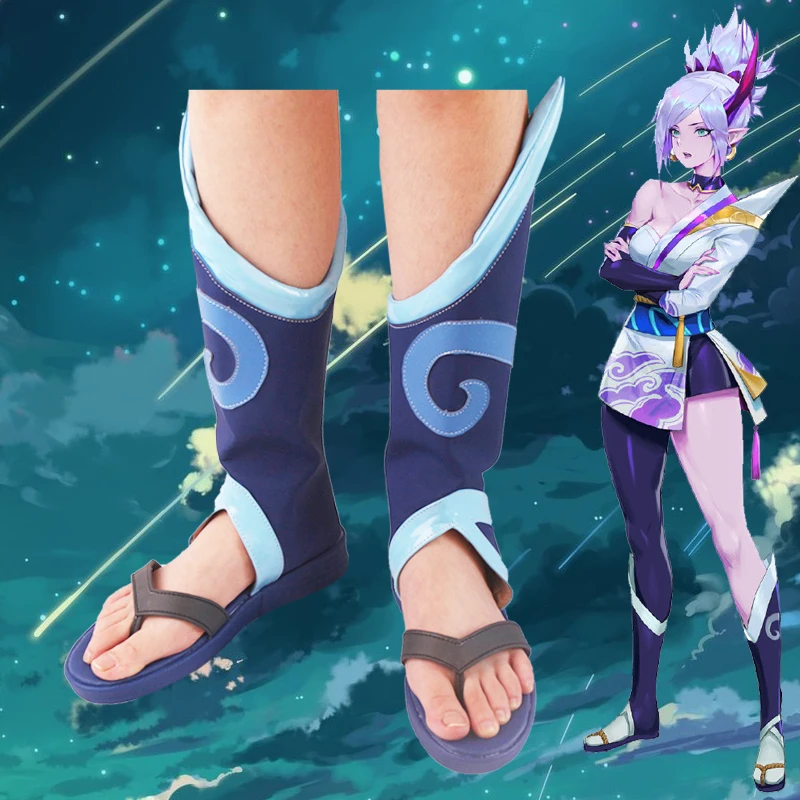 

LOL Riven The Exile Lotus Flower Cosplay Costume Shoes Free Shipping F
