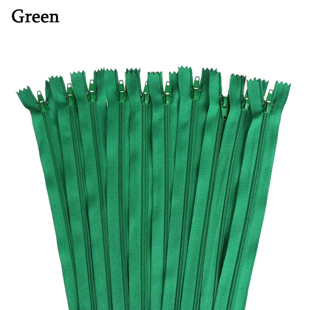 green 10 шт красочные нейлоновые молнии крупным планом портной ручной работы одежда брюки костюм украшения Одежда Аксессуары для шитья инструмент - Цвет: green