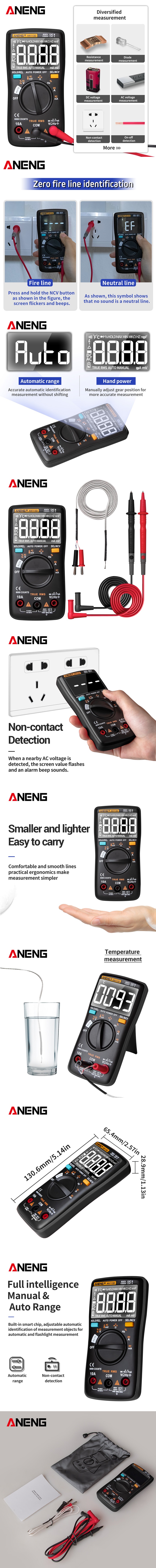 Portable Mini LCD Digital Multimeter Pocket Ammeter Voltmeter Ohmmeter Volt AC DC Tester Ammeter Ohmmeter Multimeter