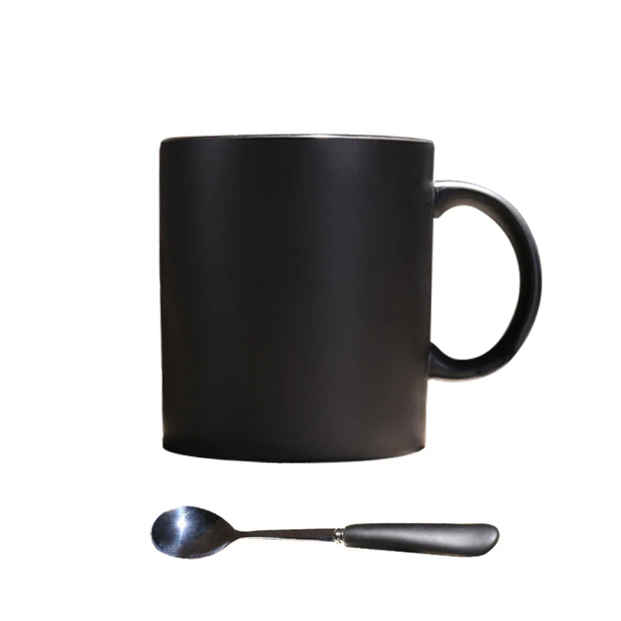Matte Black Ceramic Coffee Mug Spoon String Nordic Large Tea Matte Black Ceramic Coffee Mug Spoon