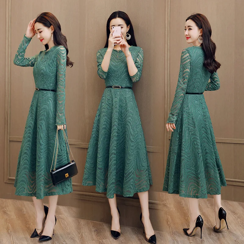 

2019 Spring New Style Elegant Elegant Smart Casual Solid Color Versatile Dress Ladies'