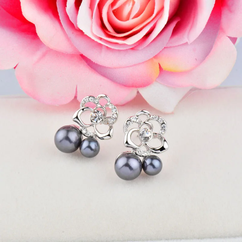 SINLEERY, элегантные жемчужные Ювелирные наборы для женщин, серебряные серьги и ожерелье с подвеской, набор свадебных аксессуаров Tz132 SSC