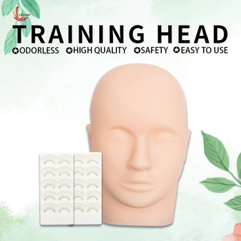 

False Eyelashes Extension Practice Exercise Kit Makeup Mannequin Head Set Grafting Eyelash Tools Kit Practice Eye Lashes Graft
