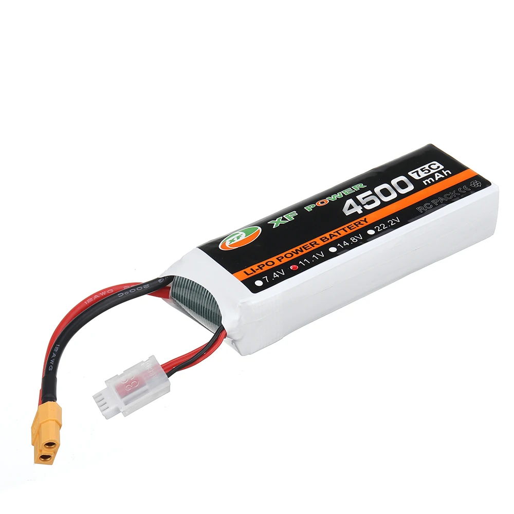 1/2/4 шт. XF 11,1 V/14,8 V 4500 мА/ч, 75C 3 S/4S Перезаряжаемые Lipo Батарея XT60 разъем для дрона с дистанционным управлением аксессуары «сделай сам»