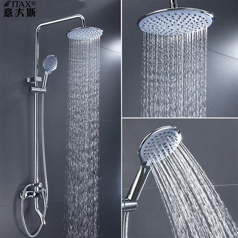 

Full Copper Faucet shower head suit Three Outlet Water Boost Flower Sprinkler Set Pressurized Shower Sprinkler Hand-held