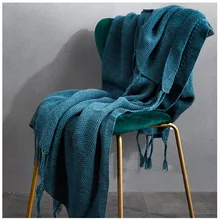 Европейское минималистичное вязаное шерстяное одеяло Osmanthus с кисточками, детское воздухопроницаемое покрывало с ворсом, шерстяное одеяло s для кроватей