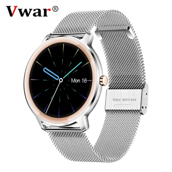 

Super Slim Fashion Women Smart Watch 2020 Full Touch Round Screen Smartwatch for Woman Heart Rate Monitor For Android and IOS