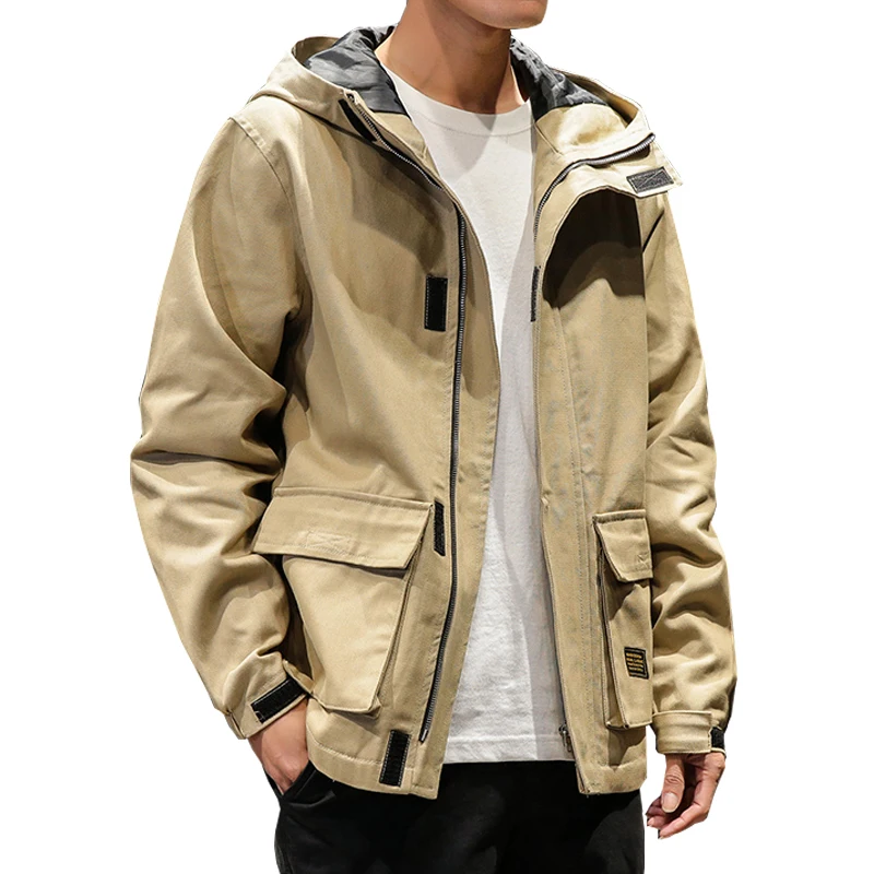 Весенне-осенняя мужская куртка со свободным стоячим воротником, мужские пальто и куртки, ветровка, верхняя одежда, уличная мужская куртка 4XL 5XL