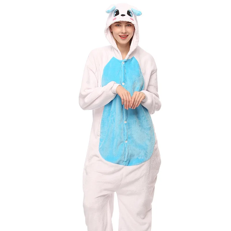 

Animals Rabbit Costume Adult Men Onesies Kigurumi Flannel Women Anime Jumpsuit Disguise Onepiece Hooded Suit