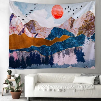 

Birds Lake sunrise Indian Mandala Tapestry Wall Hanging Bohemian Gypsy Psychedelic Tapiz Witchcraft Tapestry