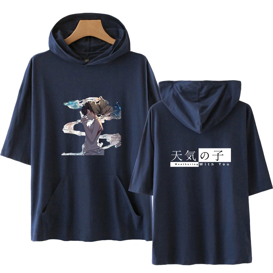 Сын погоды короткий рукав fucus напечатаны мужские HoodedTshirt Повседневная О-образным вырезом свободная harajuku летняя футболка для мужчин топы тройники