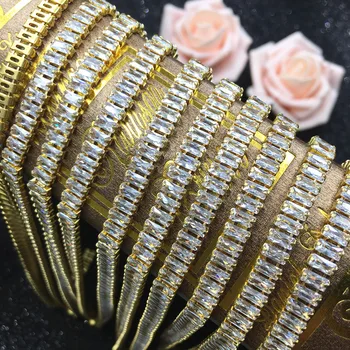 

20/50cm Zirconium claw chain gold dense chain tip bottom transparent zirconium diamond claw chain diamond jewelry DIY accessorie