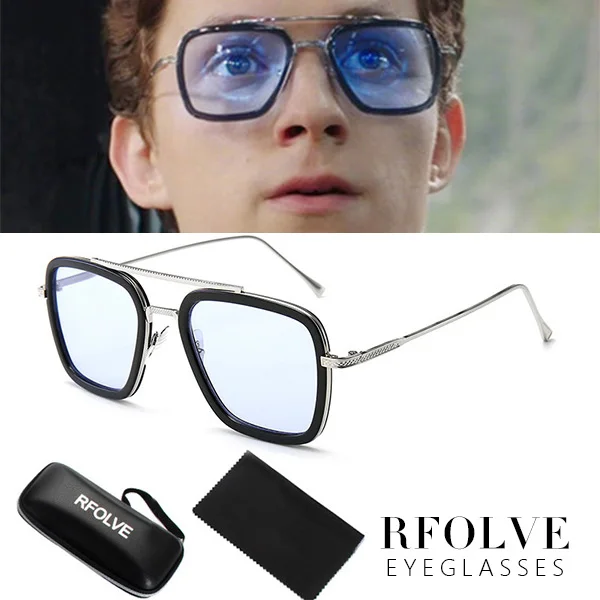 C2 Silver Frame Blue Роскошные модные Мстители, Тони Старк, стиль полета, мужские солнцезащитные очки, квадратные, фирменный дизайн, солнцезащитные очки Oculos, Ретро стиль, мужские, Железный человек 3 - Цвет линз: C2 Silver Frame Blue