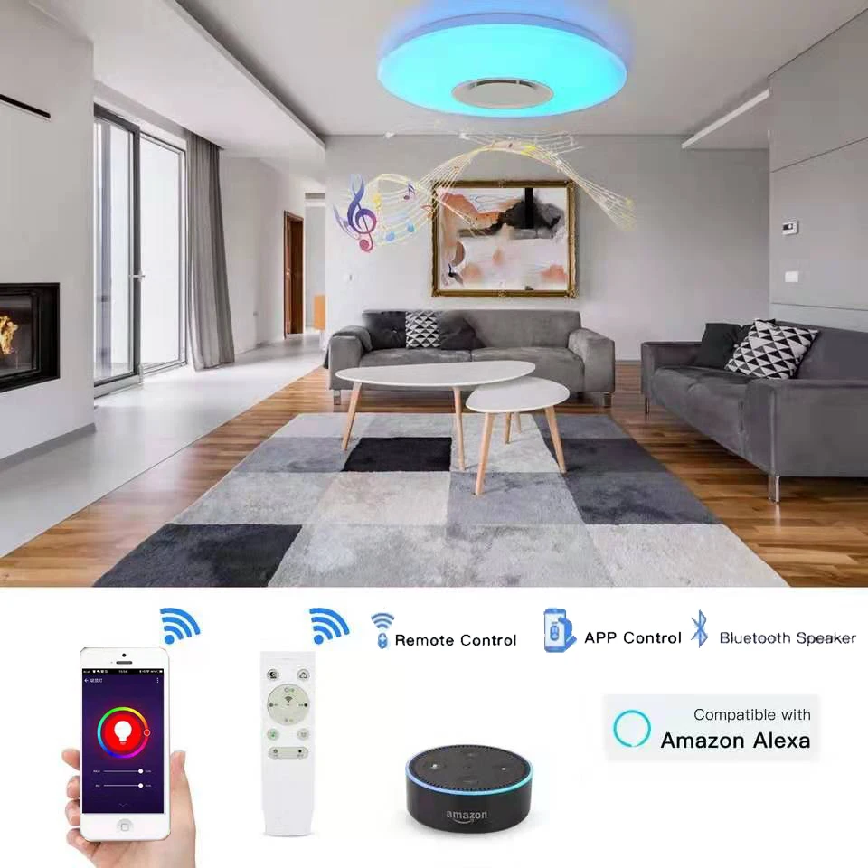  Smart Wifi Modern LED Ceiling Light Home Lighing 36W APP Bluetooth Music Ceiling Light Bedroom Lamp - 4000045265603