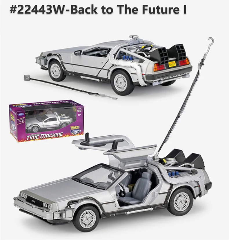 Welly 1:24 литья под давлением сплав модель автомобиля DMC-12 delorean Назад в будущее время машина металлическая игрушка автомобиль для ребенка игрушка подарок коллекция