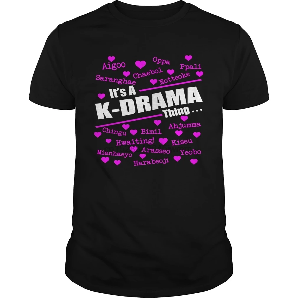Мужская футболка это K-Drama вещь корейский слова тройник крутая печатная Футболка