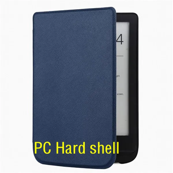 Gligle ультра тонкий кожаный чехол для Pocketbook Touch lux 4 627 HD3 632 Basic2 616 оболочка Читалки+ пленка для экрана - Цвет: HDblue