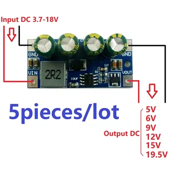 

5x DD0424TA 5A Step-Up Boost DC DC Converter DC 3.7V-18V to 5V 6V 9V 12V 15V 19.5V Module