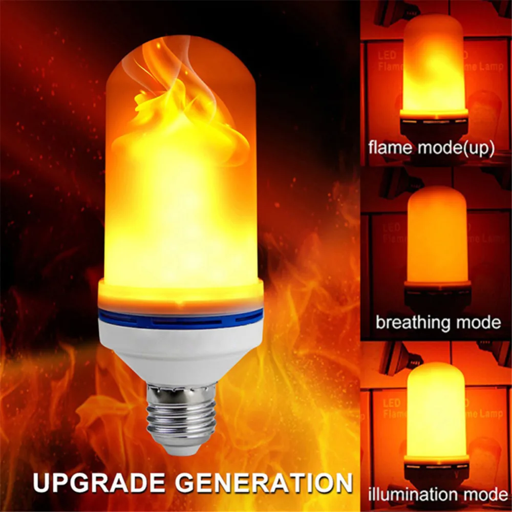 

Four Modes E27 Flame Bulb 85-265V LED Flame Effective Fire Bulbs Flickering Emulation LED Lamp For Party Garden Yard Christmas