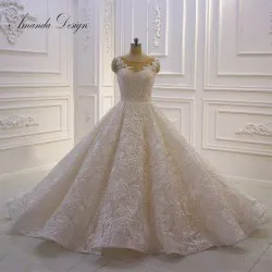 Шампанское Аманда дизайн халат mariage femme богемный свадебный наряд с кружевной отделков рукавов Кружева свадебное платье - Цвет: Шампанское