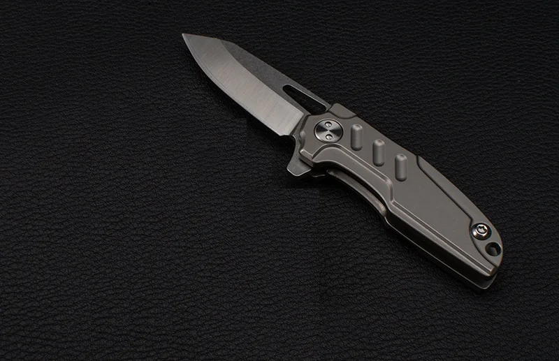 D2 blade EDC Мини брелок складной нож D2 Дамасская сталь лезвие титановый сплав ручка Мультитул карманный кемпинг ножи для выживания - Цвет: D2 blade