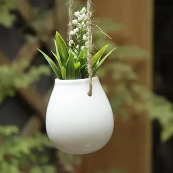 

Ceramic Hanging Flower Vase for Garden Balcony Ceramic Hanging Planter Flower Pot Plant Vase Home Garden
