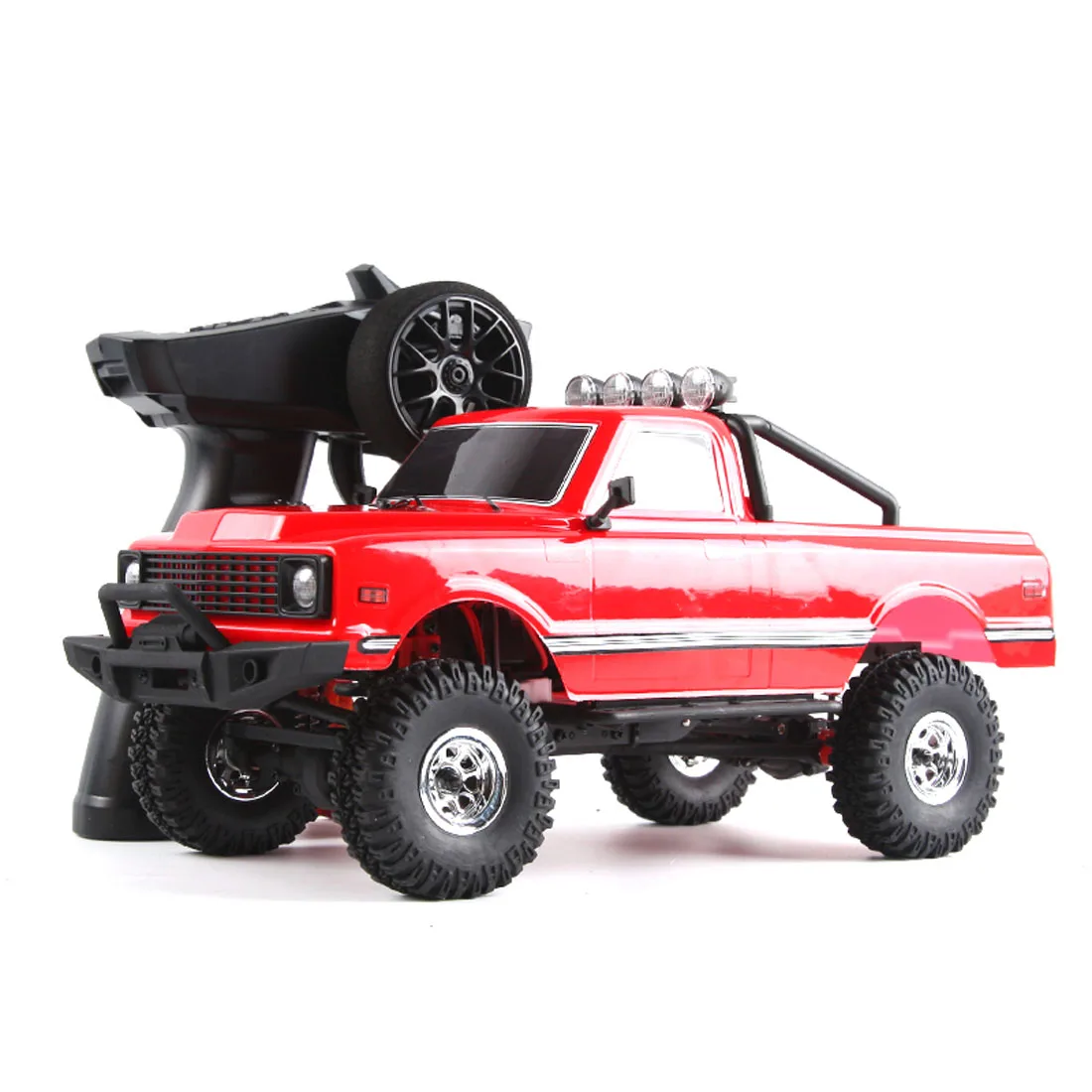 

D1RC 204G 1/18 27.5 X 13.5 X 11.3cm Mini RC Rock Crawler Climbing Car Off-Road Vehicle Model Pickup Truck Toy - Red/Blue RTR