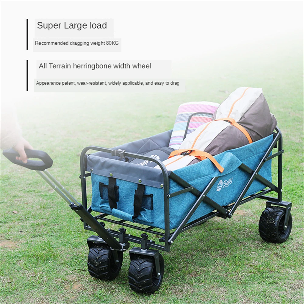 Blife Wide Wheel Wagon All Terrain Folding Collapsible Utility Wagon