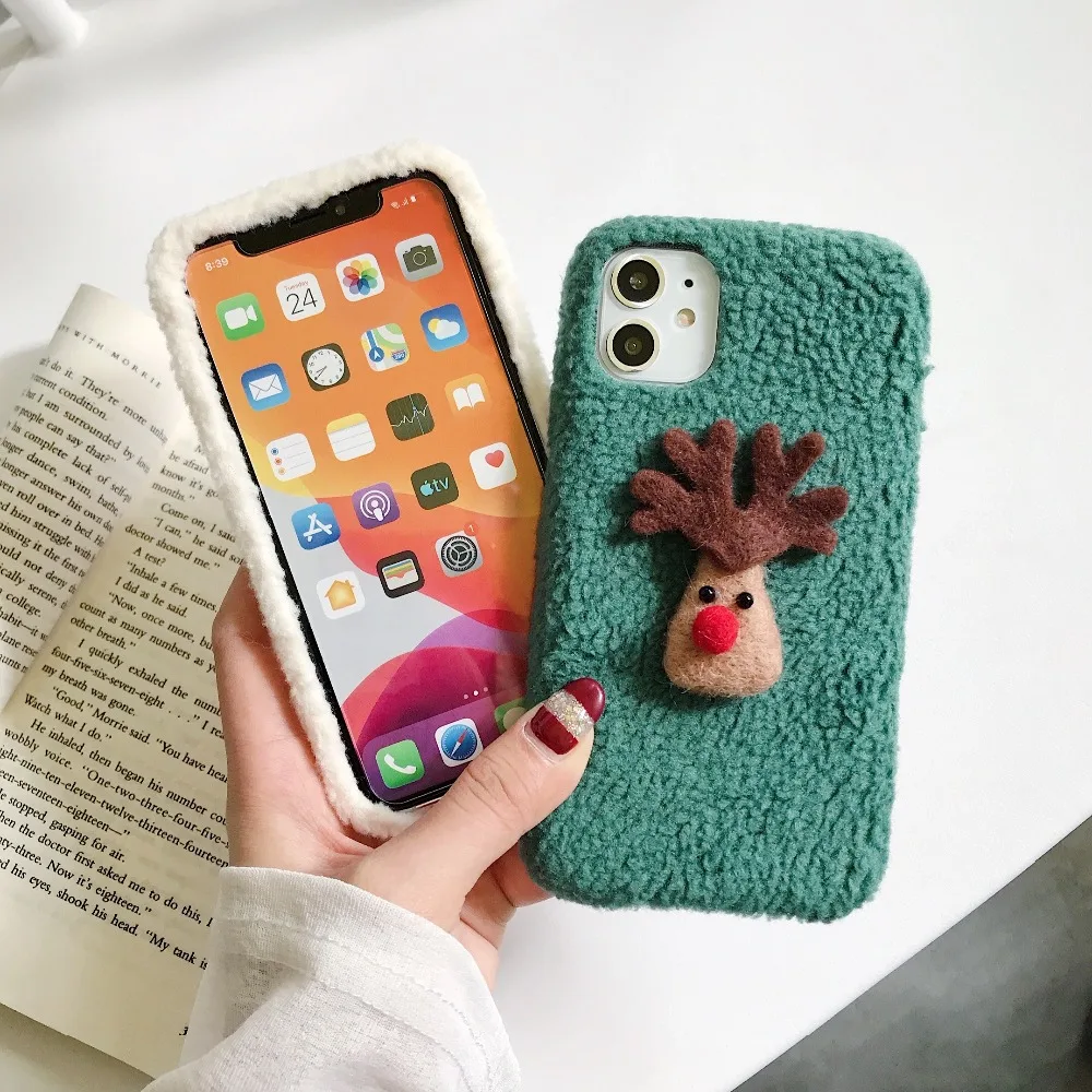 Милый мультяшный силиконовый чехол Eelk для iPhone 11 11 Pro Max чехол плюшевый чехол с Санта Клаусом для iPhone X XR XS MAX 7 8 6 6S Plus оболочка