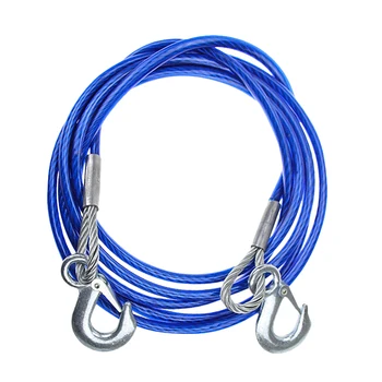 

1PC 5M Car Hauling Cable Sturdy Car Trailer Rope 7 Tons Car Special Winch Rope with Hooks Thicken Car Trailer Rope(Blue)