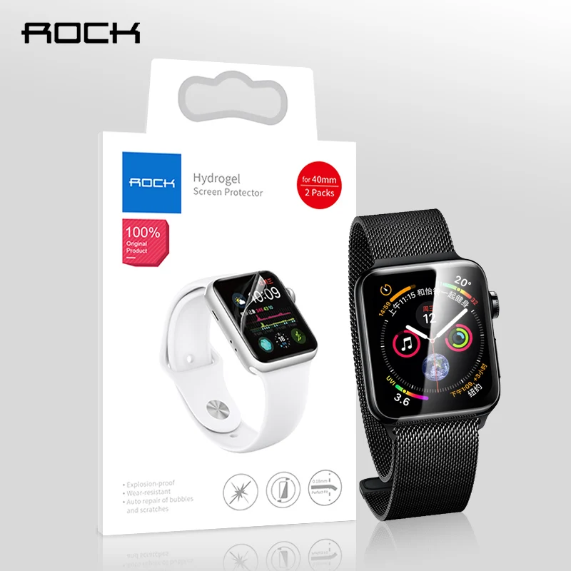 ROCK 2 шт для Apple Watch Защита экрана для iWatch 38 мм 40 мм 42 мм Гидрогелевая Защитная пленка для Apple Watch 2 3 4