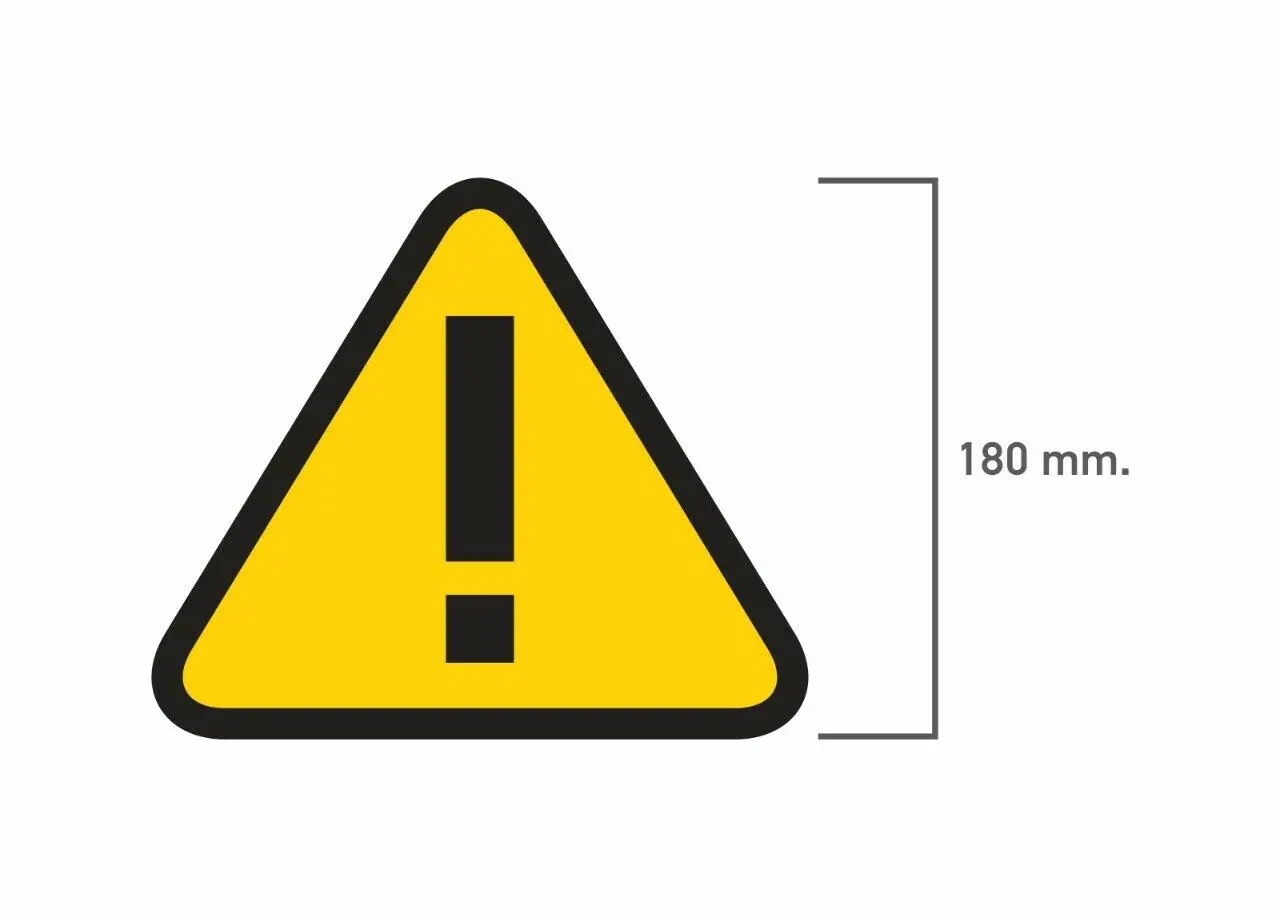 Warning Decals Car Yellow Warning Exclamation Mark Sign Vinyl Sticker PVC Vinyl Reflective Stickers